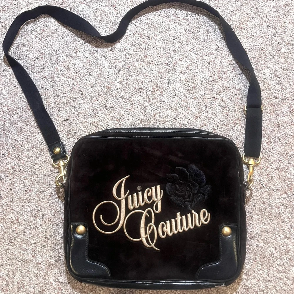 Juicy Couture Black Velour Laptop Case